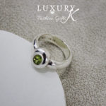 Silver Ring with green stones