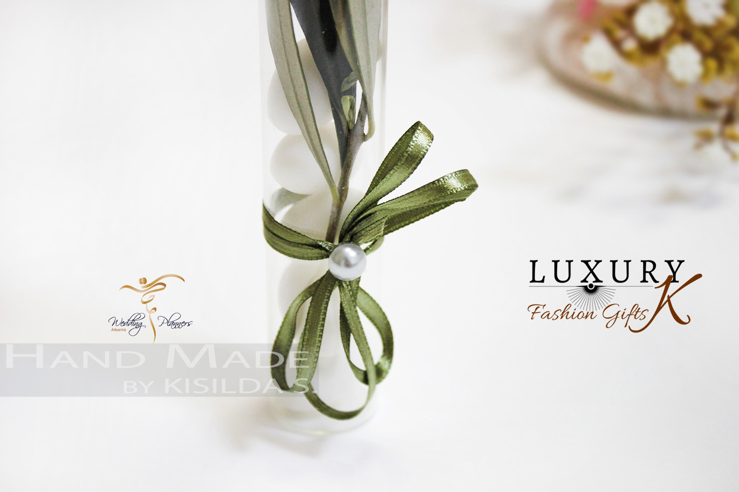 Cilindër qelqi & gjethe ulliri 100% Natyrale