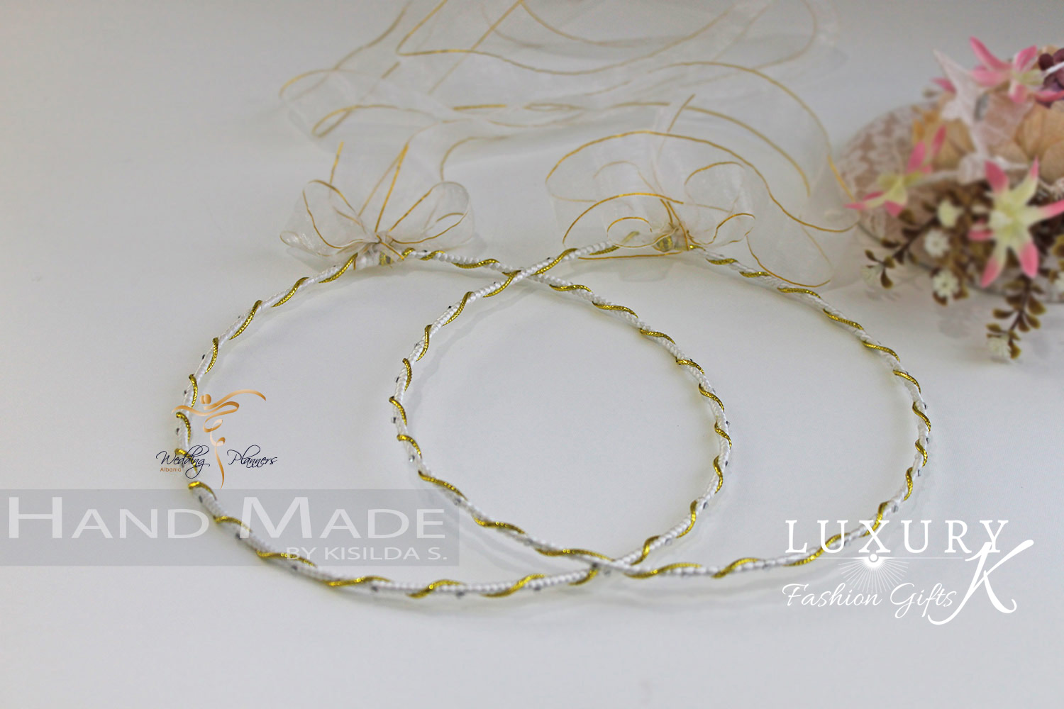 Crowns for Couple with Gold Cord