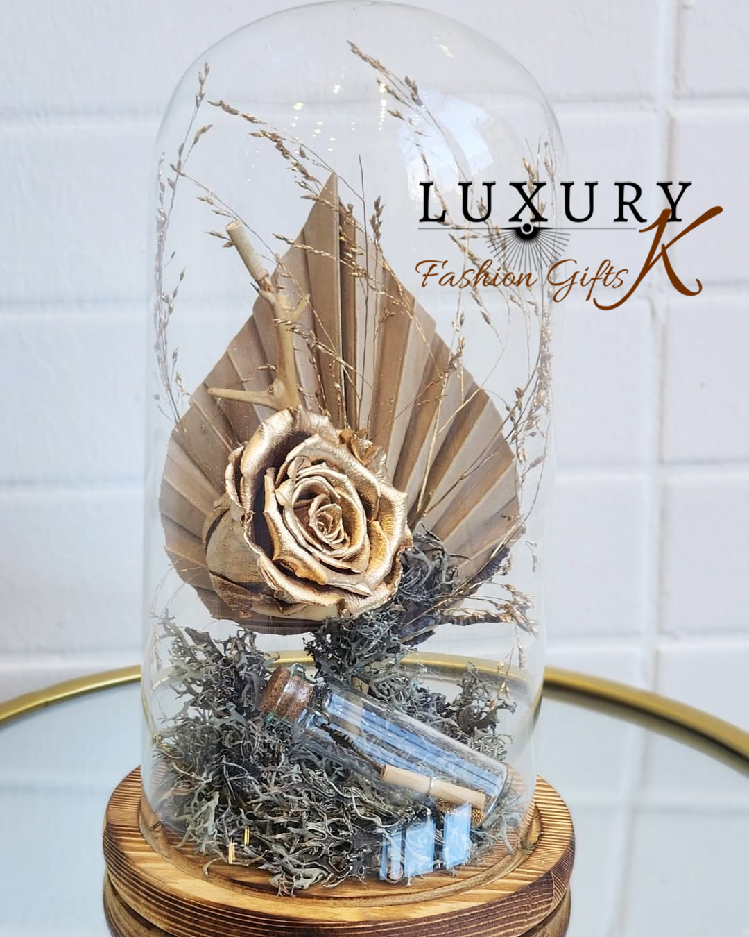 Embalmed Golden Rose & Gold leaf