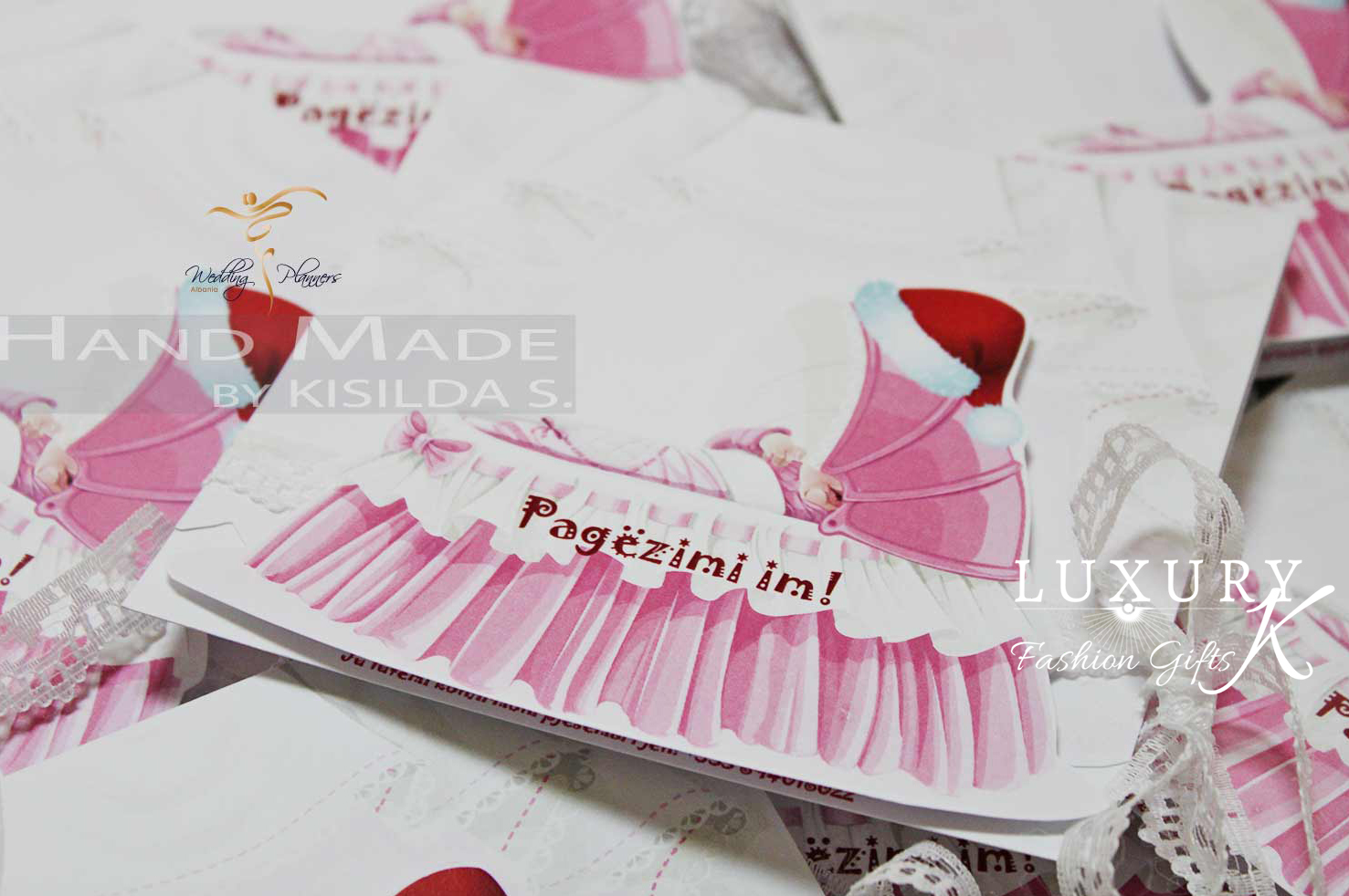 Invitation with Stroller for Baby girl